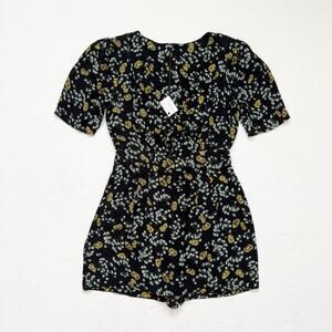 Free People Sunflower Jinx Tie Front Romper Dress, Size Small